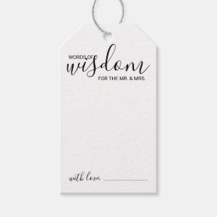 Étiquettes-cadeau Conseil et souhaits de Mariage de script moderne