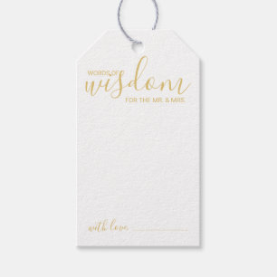 Étiquettes-cadeau Conseil Mariage de script moderne et souhaits or
