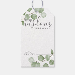 Étiquettes-cadeau Conseils et vœux de mariage à l'aquarelle Eucalypt