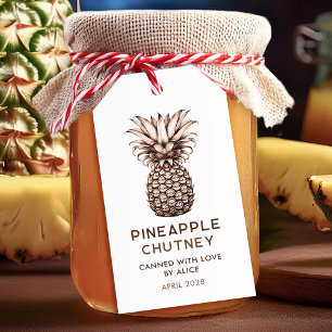 Étiquettes-cadeau Conserve de chutney d'ananas fait maison