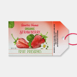 Étiquettes-cadeau Conserve de fruits de fraise
