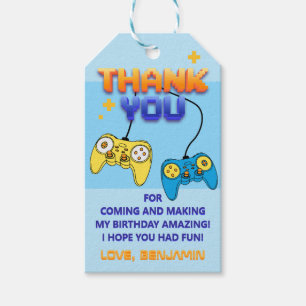 Étiquettes-cadeau Contrôleur de jeu vidéo Gamer Anniversaire Merci