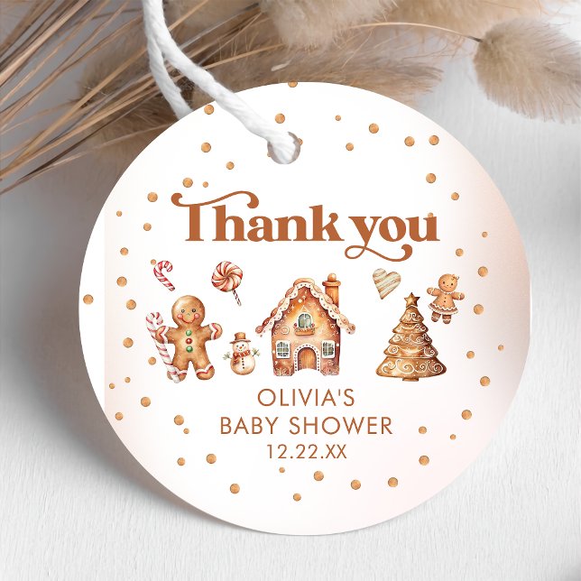 Étiquettes Cadeau Cookie d'hiver Noël Père Noël Baby shower (Créateur téléchargé)
