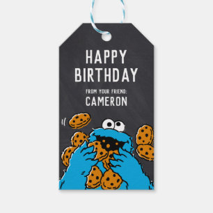Étiquettes-cadeau Cookie Monster Joyeux anniversaire de