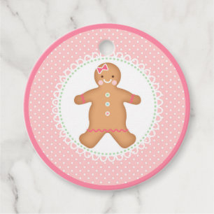 Étiquettes Cadeau Cookie Pain D'Épice Rose