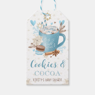 Étiquettes-cadeau Cookies bleus et bébé shower au cacao