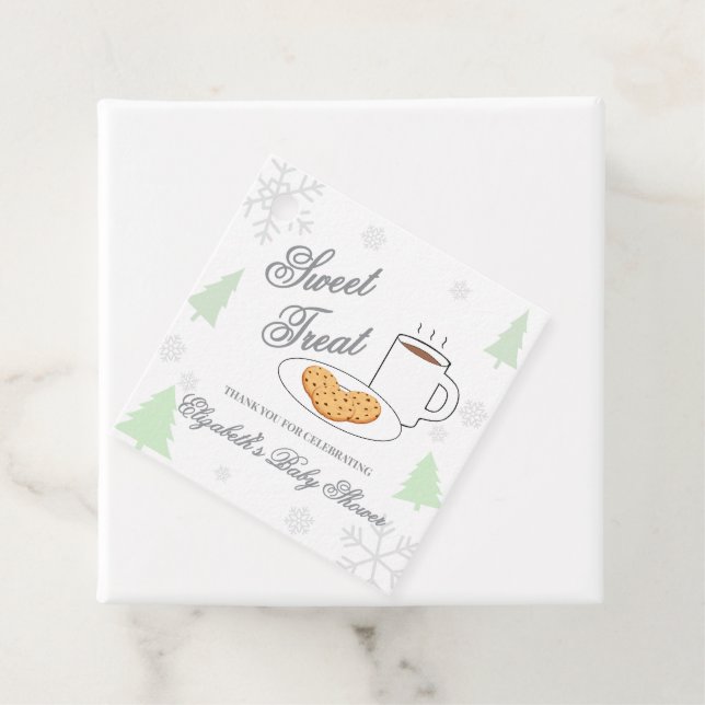 Étiquettes Cadeau Cookies & Cocoa Baby Shower (En situation)