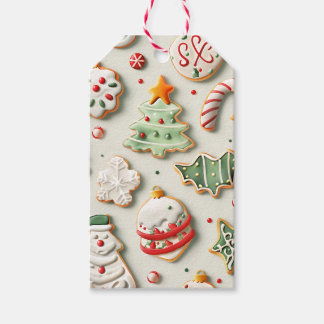 Étiquettes-cadeau Cookies de Noël et paillettes