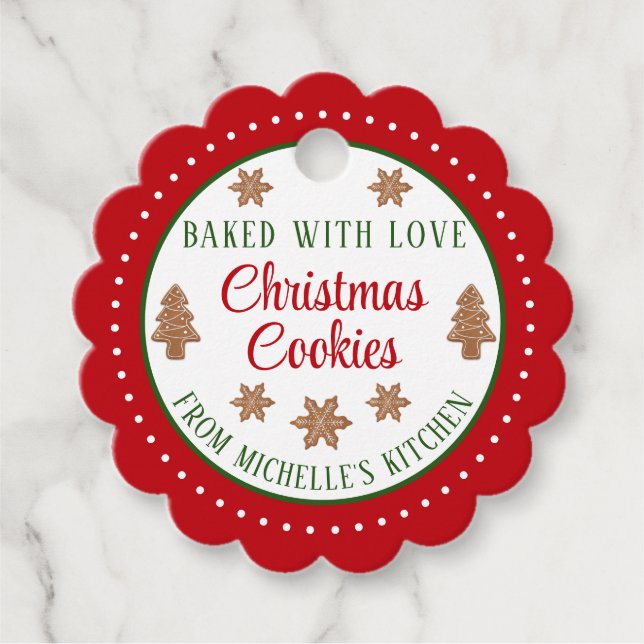 Étiquettes Cadeau Cookies de Noël faits maison (Devant)