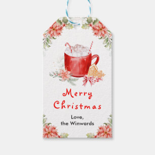 Étiquettes-cadeau Cookies de vacances et cacao rouge Joyeux Noël