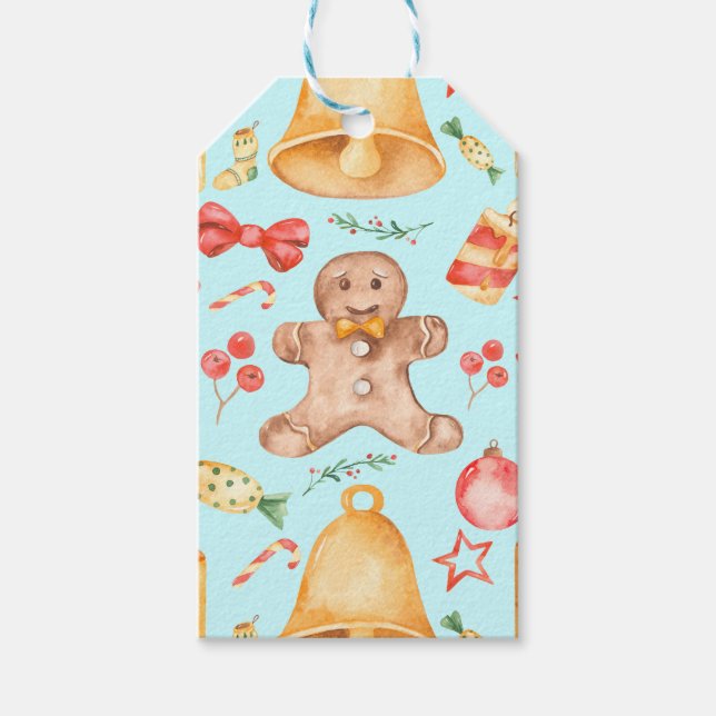 Étiquettes-cadeau Cookies et bonbons de Noël (Devant)