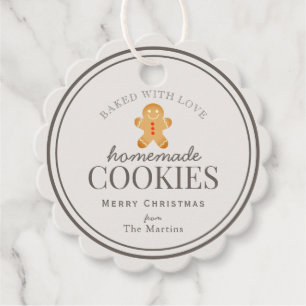 Étiquettes Cadeau Cookies maison Gingerbread Homme Holiday