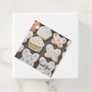 Étiquettes Cadeau Cookies Papillon avec glaçage royal
