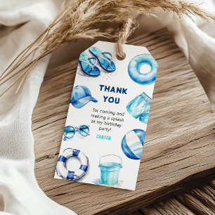 Étiquettes-cadeau Cool Blue Summer Boys Anniversaire Favoriser