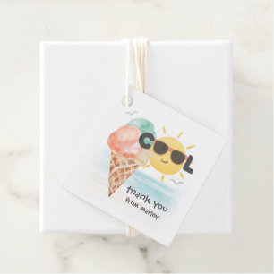Étiquettes Cadeau Cool d'été Crème glacée de plage tropicale