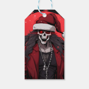 Étiquettes-cadeau Cool Goth Punk Crâne Anime Père Noël Demon