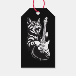 Étiquettes-cadeau Cool Music Love | Rock Cat Playing Electric Guitar