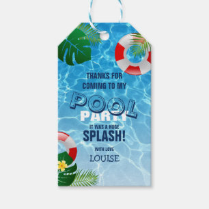 Étiquettes-cadeau Cool Pool Party Natation Anniversaire Merci Favo