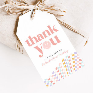 Étiquettes-cadeau Cool Un Visage Joyeux À damiers Retro Favor