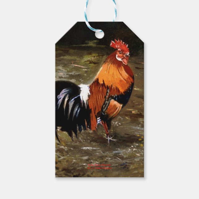 Étiquettes-cadeau Coq/Gaulois/Rooster (Devant)