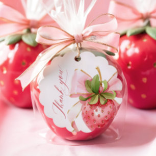 Étiquettes Cadeau Coquette Berry Sweet Baby shower Scalloped Tags