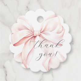 Étiquettes Cadeau Coquette Bow Baby shower rose