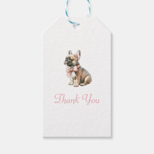 Étiquettes-cadeau Coquette Frenchie Merci