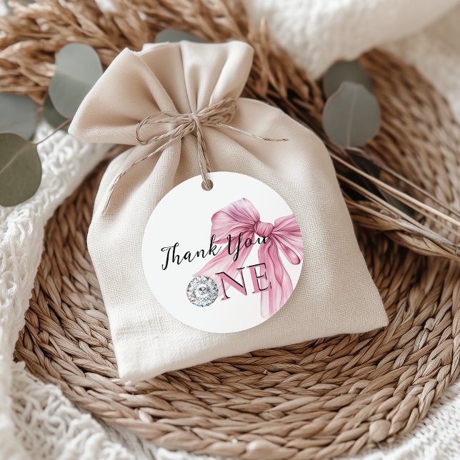 Étiquettes Cadeau Coquette rose étincelle 1ère (Créateur téléchargé)