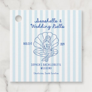 Étiquettes Cadeau Coquillages & Cloches de Mariage Enterrement de Vi