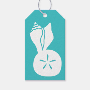 Étiquettes-cadeau Coquillages d'été dans l'étiquette de cadeau de