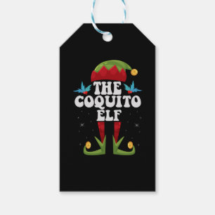 Étiquettes-cadeau Coquito Elf Funny Christmas Matching Family