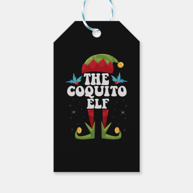 Étiquettes-cadeau Coquito Elf Funny Christmas Matching Family (Devant)