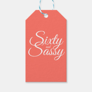 Étiquettes-cadeau Corail 60 et Sassy 60e anniversaire