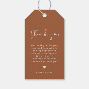 Étiquettes-cadeau CORIANDER Boho Burnt Orange Modern Faveur Tags