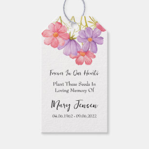 Étiquettes-cadeau Cosmos Seed Packet Memorial Funeral Tags cadeaux