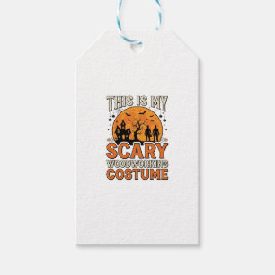 Étiquettes-cadeau Costume de menuiserie effrayant Halloween Design V