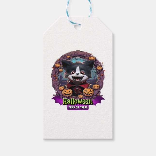 Étiquettes-cadeau Costume d'Halloween Chiot (Devant)