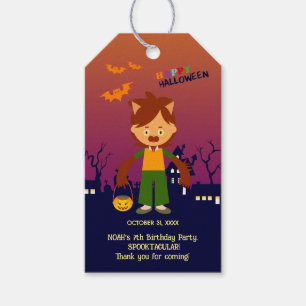Étiquettes-cadeau Costume d'Halloween garçon fête d'anniversaire