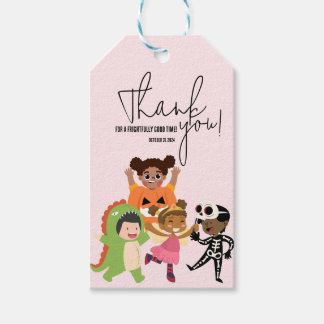 Étiquettes-cadeau Costume d'Halloween rose pour enfants Essentials