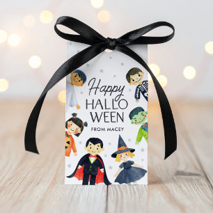 Étiquettes-cadeau Costumes d'Halloween mignons