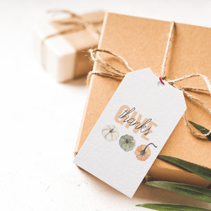 Étiquettes-cadeau Cosy Pastel Donner Merci et Citrouille
