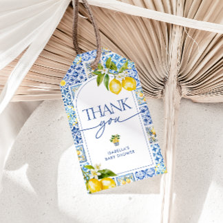 Étiquettes-cadeau Côte d'Amalfi Citron Baby shower méditerranéen Fav