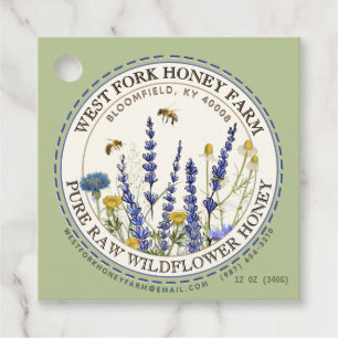 Étiquettes Cadeau Cottage Garden Wild Meadow Miel aux abeilles