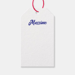 Étiquettes-cadeau Couleur bleu profond, calligraphie moderne simple
