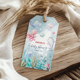 Étiquettes-cadeau Couleur d'eau douce sous le Baby shower de mer Fav