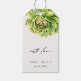 ÉTIQUETTES-CADEAU COULEUR D'EAU VERT VIBRANT SUCCULENT PERSONNALISÉ