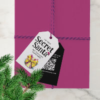 Couleur douce Secret Santa Hat QR Code Aquarelle