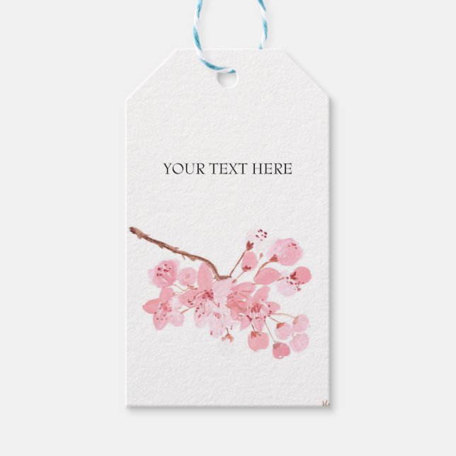 Étiquettes-cadeau couleur rose cerisier élégant Mariage (Devant)