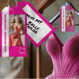 Étiquettes-cadeau Couleur rose Pop Tags photo personnalisés