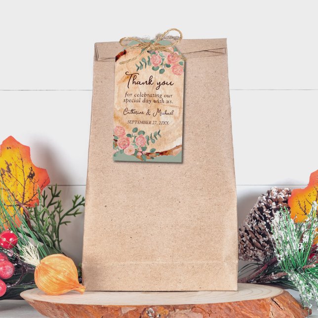 Étiquettes-cadeau Couleur rustique en bois (Créateur téléchargé)